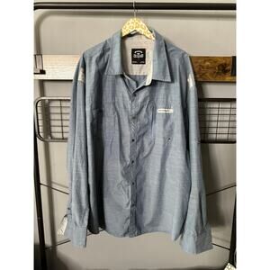 LR Scoop Men's Blue Button Front Shirt | Size 5X